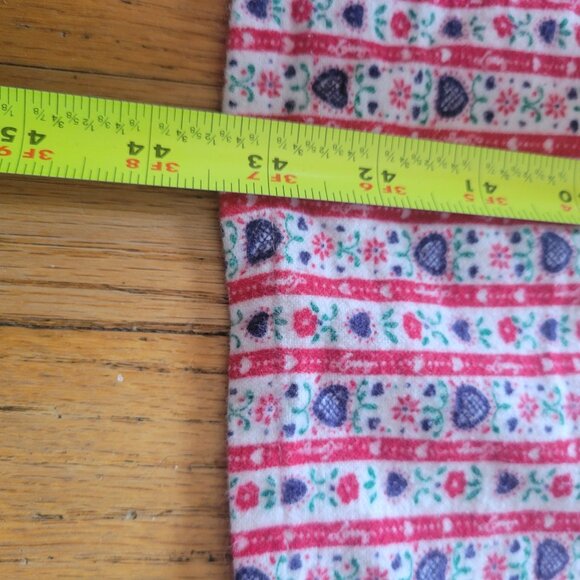 Lanz Of Salzburg Womens Nightgown S Red & White Floral Stripe Cotton - Picture 7 of 9